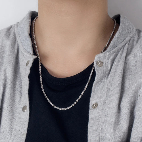 The Classic Rope Chain - 3mm Rope Chain - Sterling Silver